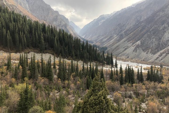 Hiking to the waterfall Ak-Sai in the Ala-Archa Natural Park image