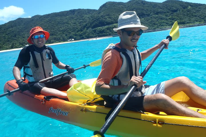 Let's go to a desert island of Kerama islands on a sea kayak  image