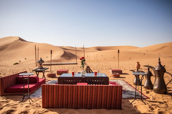 Private Romantic Dune Dinner & Private Shows - From Abu Dhabi with 4x4 Transfer image