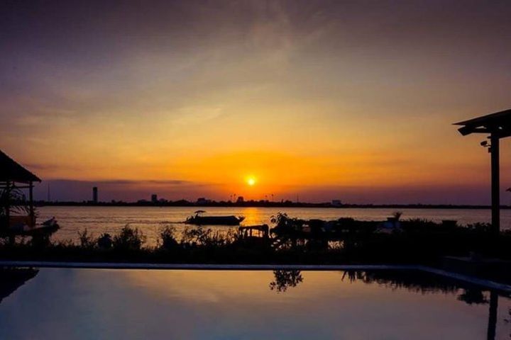 Sunset on Mekong river image