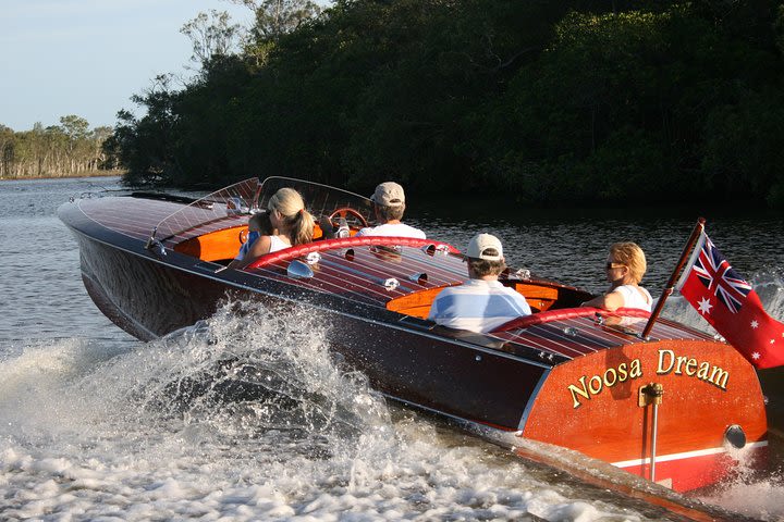 Noosa River Cruise for 3 to 4 people on a Classic Mahogany Speed Boat - 90 min. image