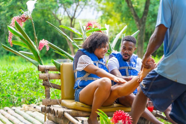 Guided Bamboo Rafting and Zipline Adventure image