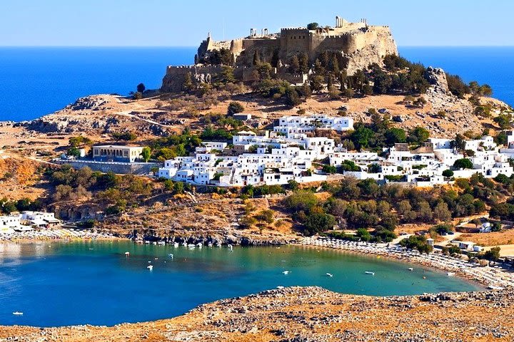 Boat Trip to LINDOS with Swimming Stops at Anthony Quinn's & Tsambika Bays image