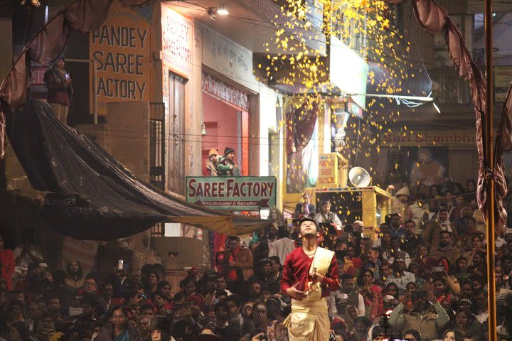 Evening Arti Ceremony - The light performance on the Bank of Ganges in Varanasi image