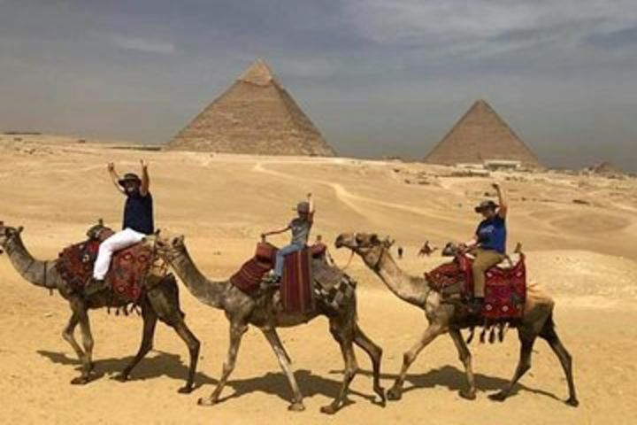 Cairo Layover Tour to Giza Pyramids Sphinx,Coptic Cairo & Old Bazaar  image