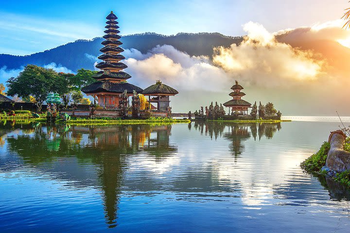 Ulun Danu tample and Tanah Lot sunset image