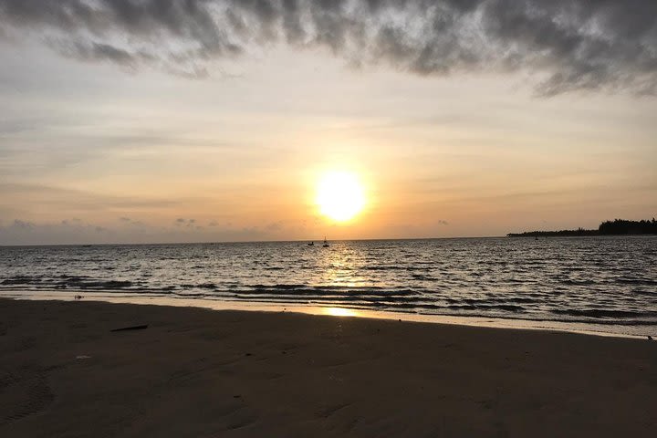 SUNRISE PHOTO at LONELY BEACH and FISH MARKET where RIVER MEET OCEAN image