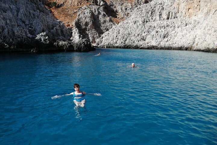 PRIVATE TOUR to Seitan limania by boat, Agia Triada and Stavros beach. image