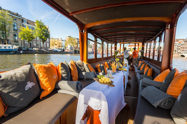 Amsterdam Canal Cruise in Classic River Boat With Drinks & Dutch Cheese image