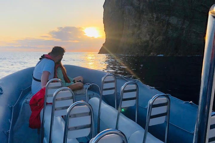 Sunset by boat in the Azores, Teceira Island | OceanEmotion  image