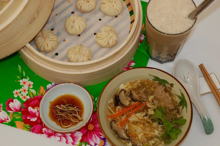 Taiwan Traditional Light Meals Experience -A- Xiao Long Bao, Pork thick soup, Bubble milk tea. (Taiwan Cooking Classes) image