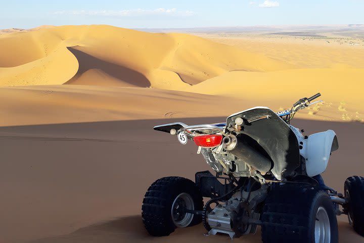 Quad Riding in Sand Dunes Merzouga Erg Chebbi Desert  image