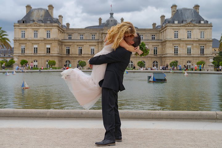 Paris Luxembourg Garden Wedding Vows Renewal Ceremony with Photo Shoot and Video Shoot image