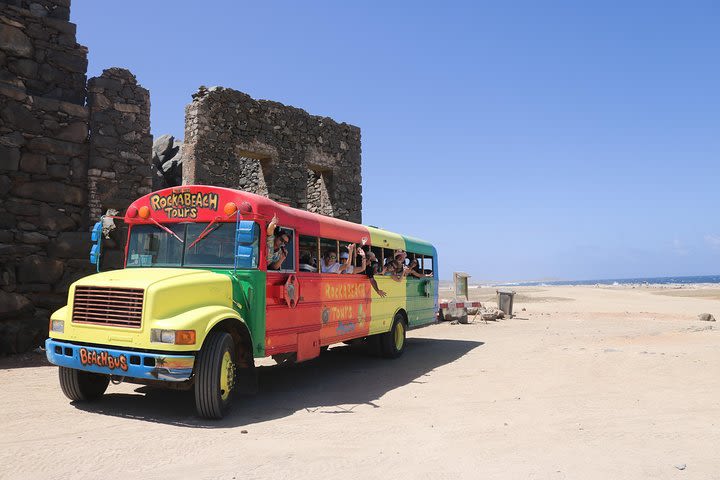 Colorful Beach Bus Sightseeing Tour of Aruba image