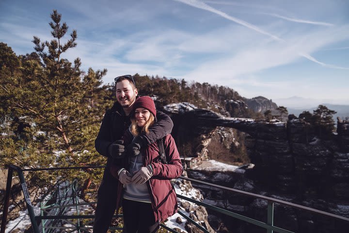 Pravcicka Gate & Bastei Bridge Winter National Park Tour from Prague image