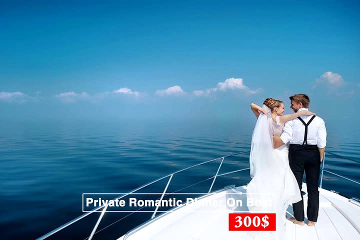 private romantic dinner on boat image