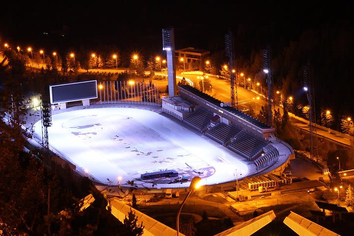 Evening skating on Medeu skating rink image