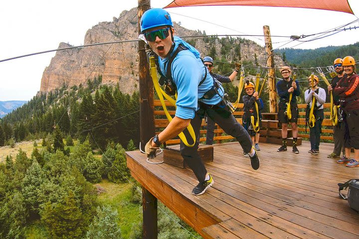 Ziplining across the Beautiful Gallatin River image