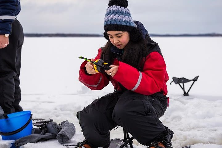 Snowmobile & Ice Fishing Experience image