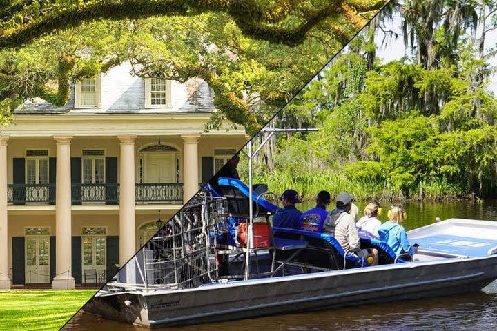 Oak Alley Plantation and Small Airboat Tour from New Orleans image