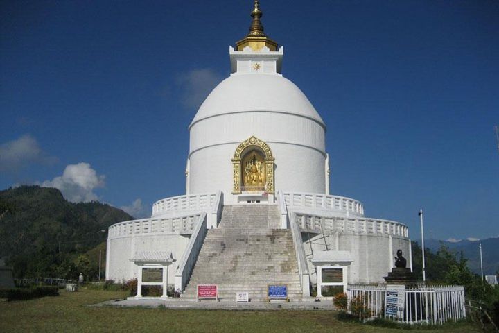 world peace stupa Hiking from lakeside image