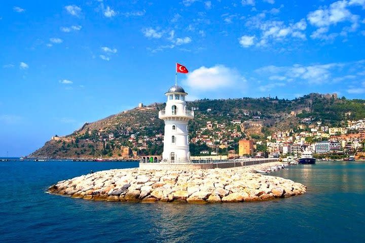 Alanya Catamaran Boat Tour with Sunbathing Swimming and Snorkelling image