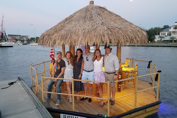 A Charleston Harbor tour on a polynesian style real bamboo motorized tiki bar. image