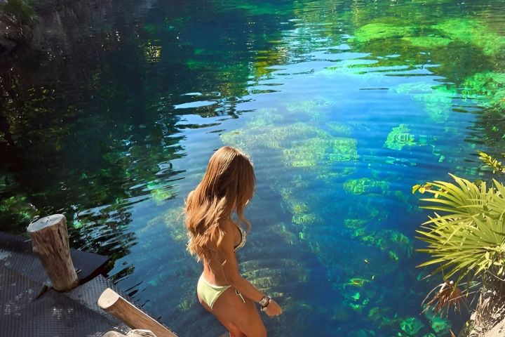 Tulum Tour + 4 Cenotes Park and Giant Mother Earth Sculpture