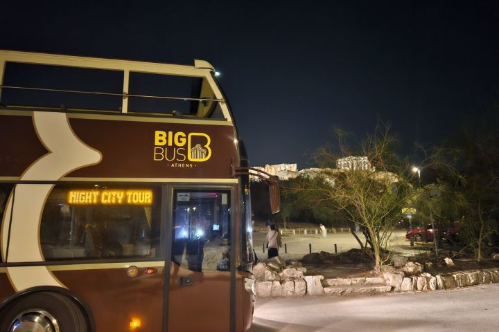 Athens Night Tour: 1-hr Live-Guided Panoramic Open-Top Bus Tour image