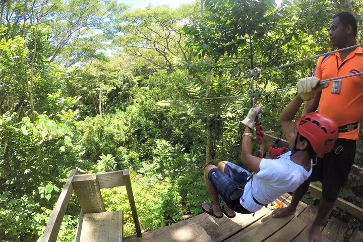 Zip Line + Walk to Waterfall & Swimming + Mud Pools Combo Tour image