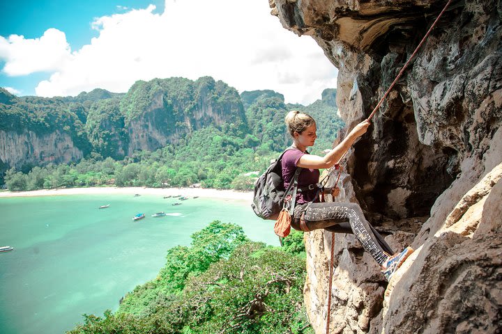 Beginner's Full Day Rock Climbing and Caving Tours at Railay Beach in Krabi image