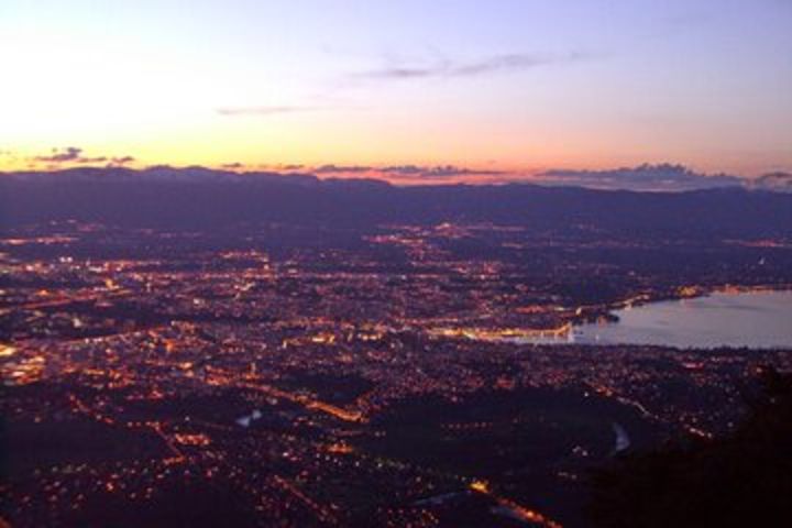 Panoramic sunset over Geneva and Lake Geneva image