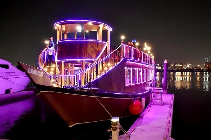 Romantic Dubai Water Canal Cruise with Live Shows and International Buffet image