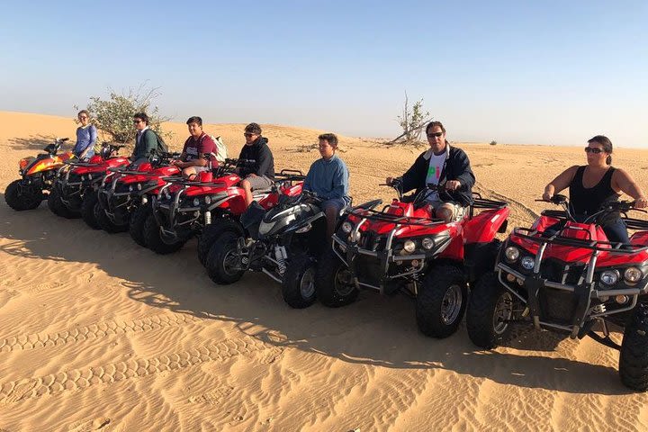 Dubai Desert Adventure Self Drive 60mins Quad Bike Desert Safari and BBQ Dinner image