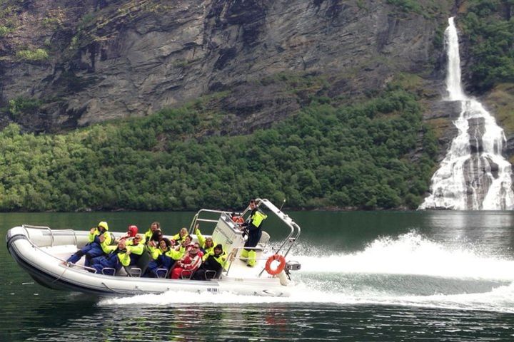 Guided day tour to Flåm - Rallarvegen Biking, Flåm Railway and RIB Fjord Safari image