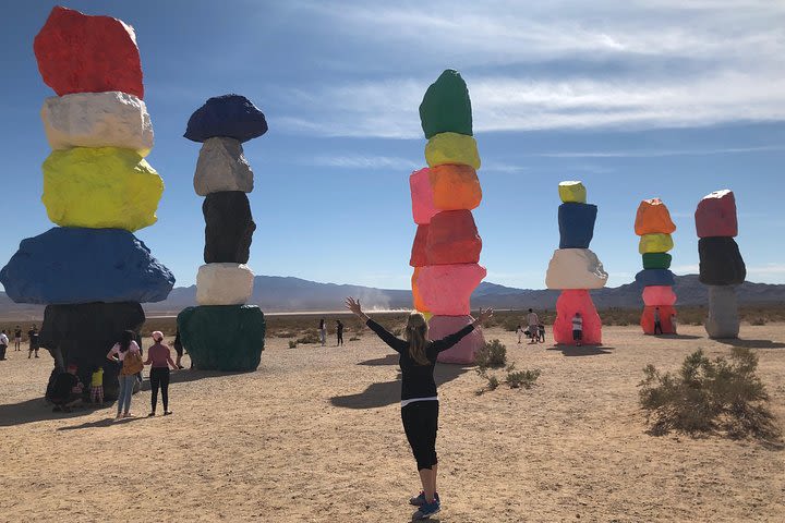 Seven Magic Mountains Tour and the Iconic Las Vegas sign.  image