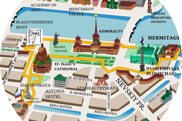 Segway tour St. Petersburg - Brief route image