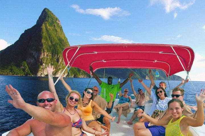 Private All Inclusive Pitons Boat Tour with Mud Bath, Snorkeling, Waterfall image