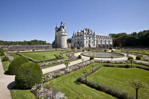 Formal gardens of Chenonceau Castle