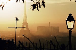 Eiffel Tower at sunset viewed from Montmartre