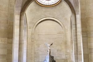 Winged Victory of Samothrace displayed in the Louvre Museum