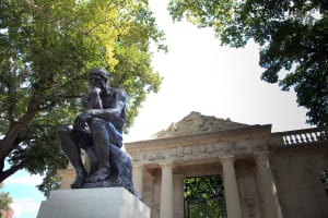 Outdoor Rodin sculpture near the museum entrance in Paris