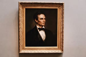 Framed portrait of Abraham Lincoln at the National Gallery of Art
