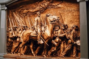 Large bronze relief artwork displayed at the National Gallery of Art