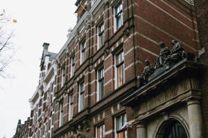 Historic brick façade in Amsterdam