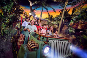 Family enjoying rides at IMG Worlds of Adventure Dubai