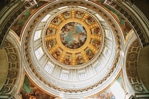 Decorated ceiling inside the Dôme des Invalides