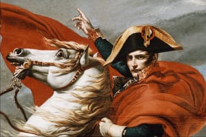 Painting of Napoleon Bonaparte riding a horse