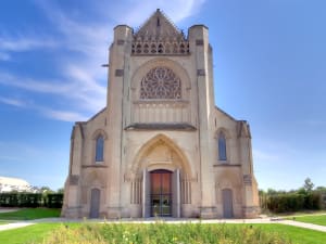 Stone buildings and garden of the Abbey d’Ardenne near Caen
