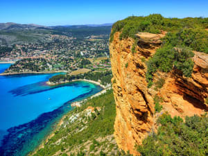 Panoramic viewpoint overlooking Cassis village and coastline during a Provence excursion